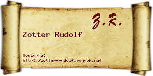 Zotter Rudolf névjegykártya
